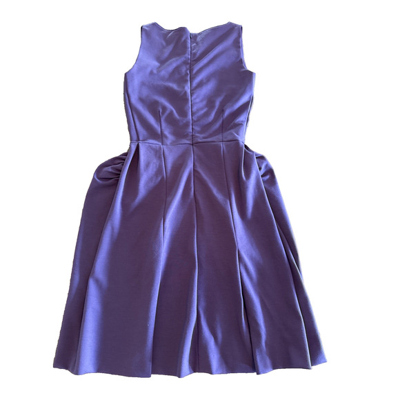YVES SAINT LAURENT YSL VINTAGE AUBERGENE PURPLE WOOL SLEEVELESS DRESS FR 36 XS - Picture 7 of 11